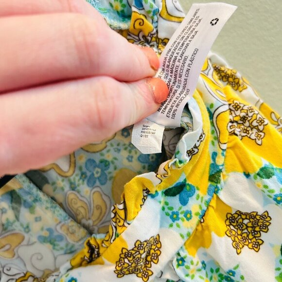 Wild Fable High-Waisted Flutter Shorts Womens Size Small Green Floral Yellow - Picture 10 of 11